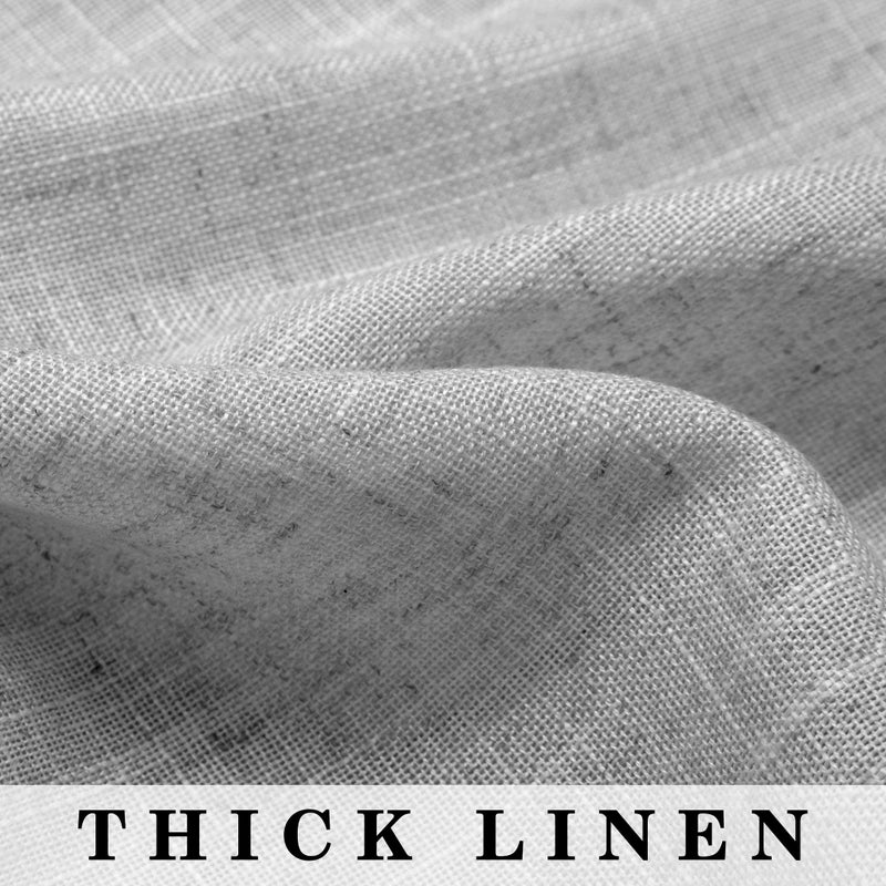 Pitalk 2 Panel Set 72 Inch Curtains for Bedroom Grommet Flax Faux Linen Look Light Filtering Textured Semi Sheer Privacy Curtains for Living Room Dark 72L Long Dove Gray Grey - Image 4